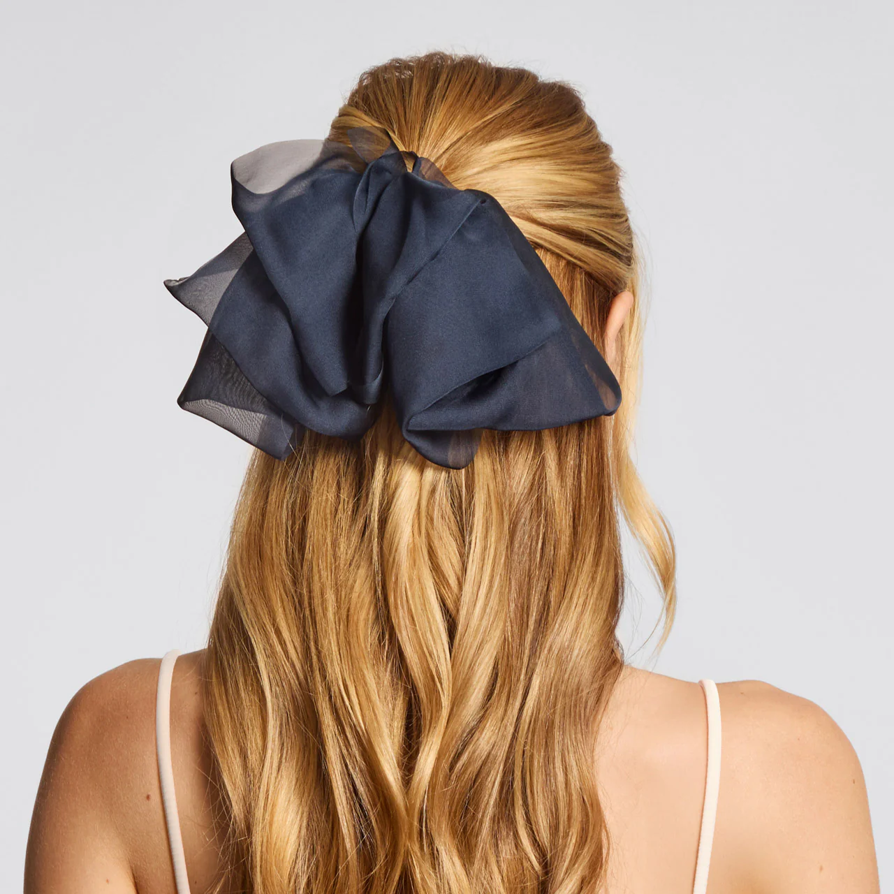 Blue Orchid Chiffon Bow Hair Clip - Image 2