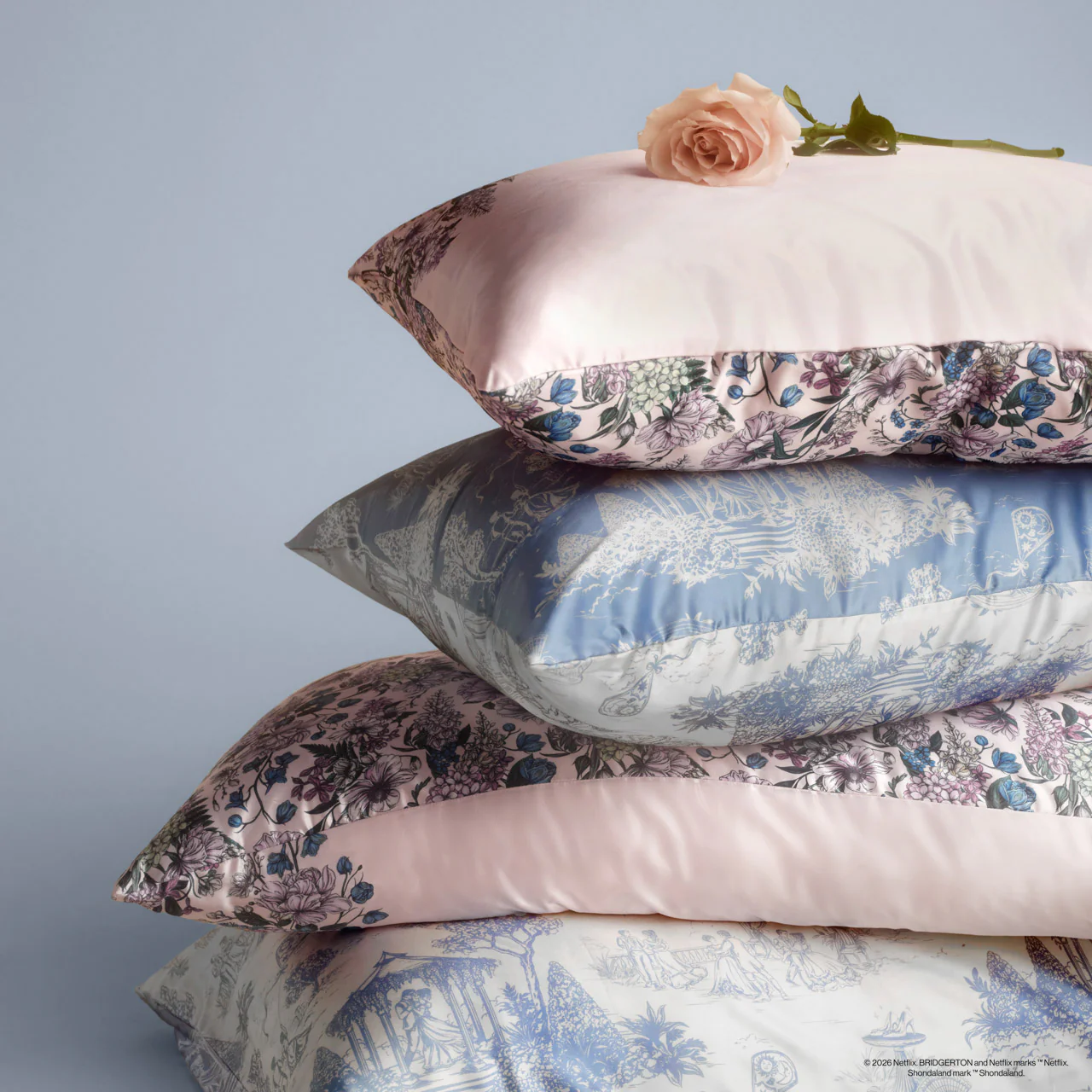 Bridgerton x Kitsch Satin Pillowcase in Wisteria 4 Pack - King - Image 6