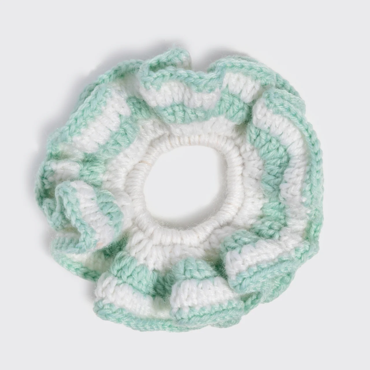 Seafoam Blue Crochet Scrunchie - Image 3