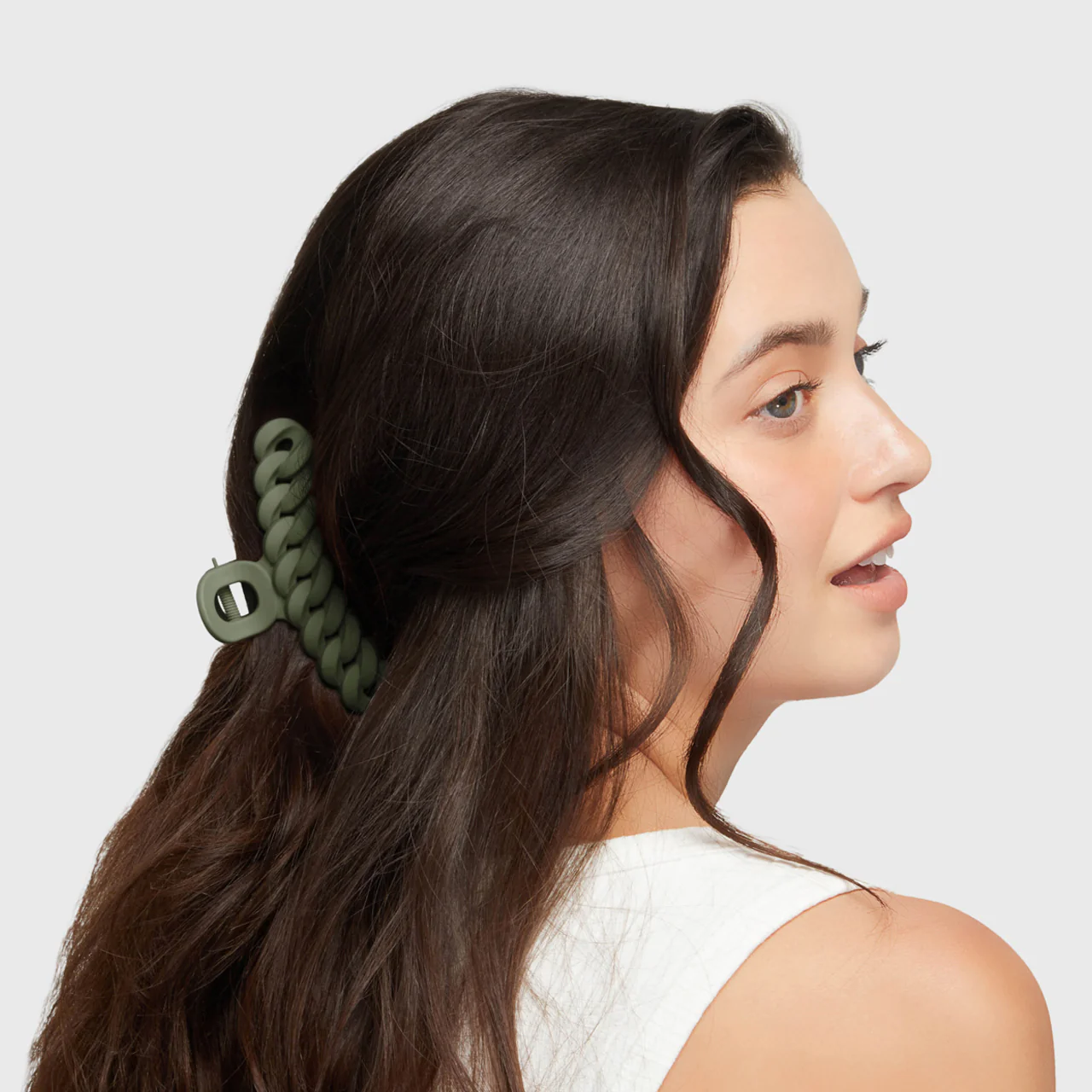 Black & Moss Chain Claw Clips 3pc Set - Image 5