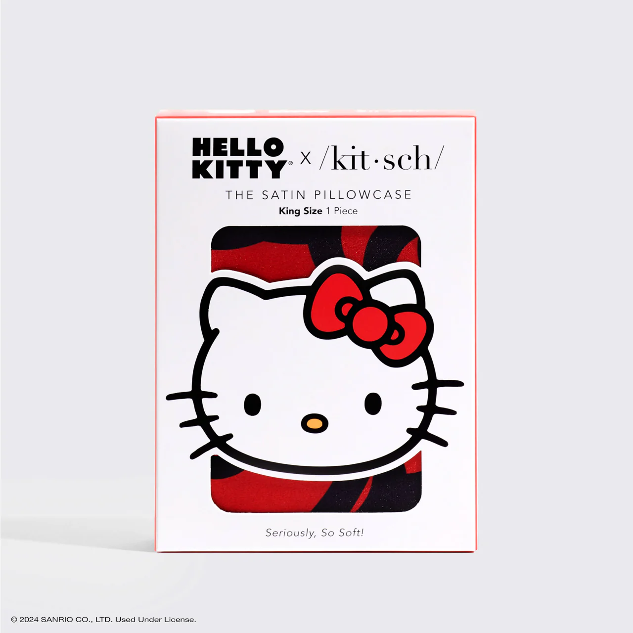 Kitsch x Hello Kitty Satin Pillowcase in Kitty Bathes in a Sea of Bows - King - Image 5