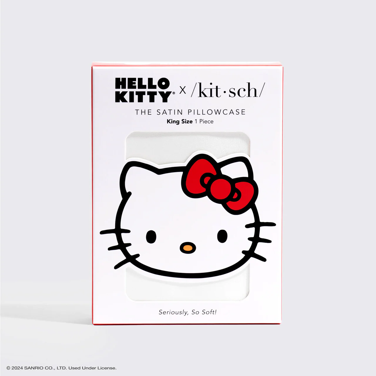 Kitsch x Hello Kitty Satin Pillowcase in Ivory Kitty Bow - King - Image 5