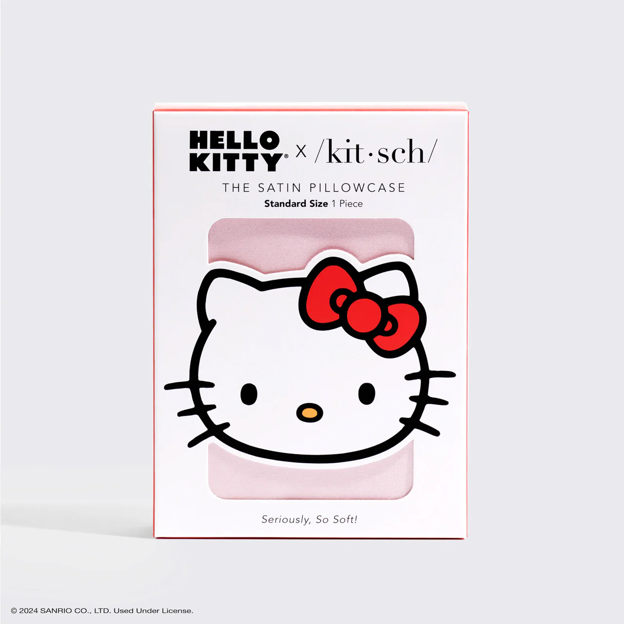 Kitsch x Hello Kitty Satin Pillowcase in Pink Hello Kitty Face - Image 5