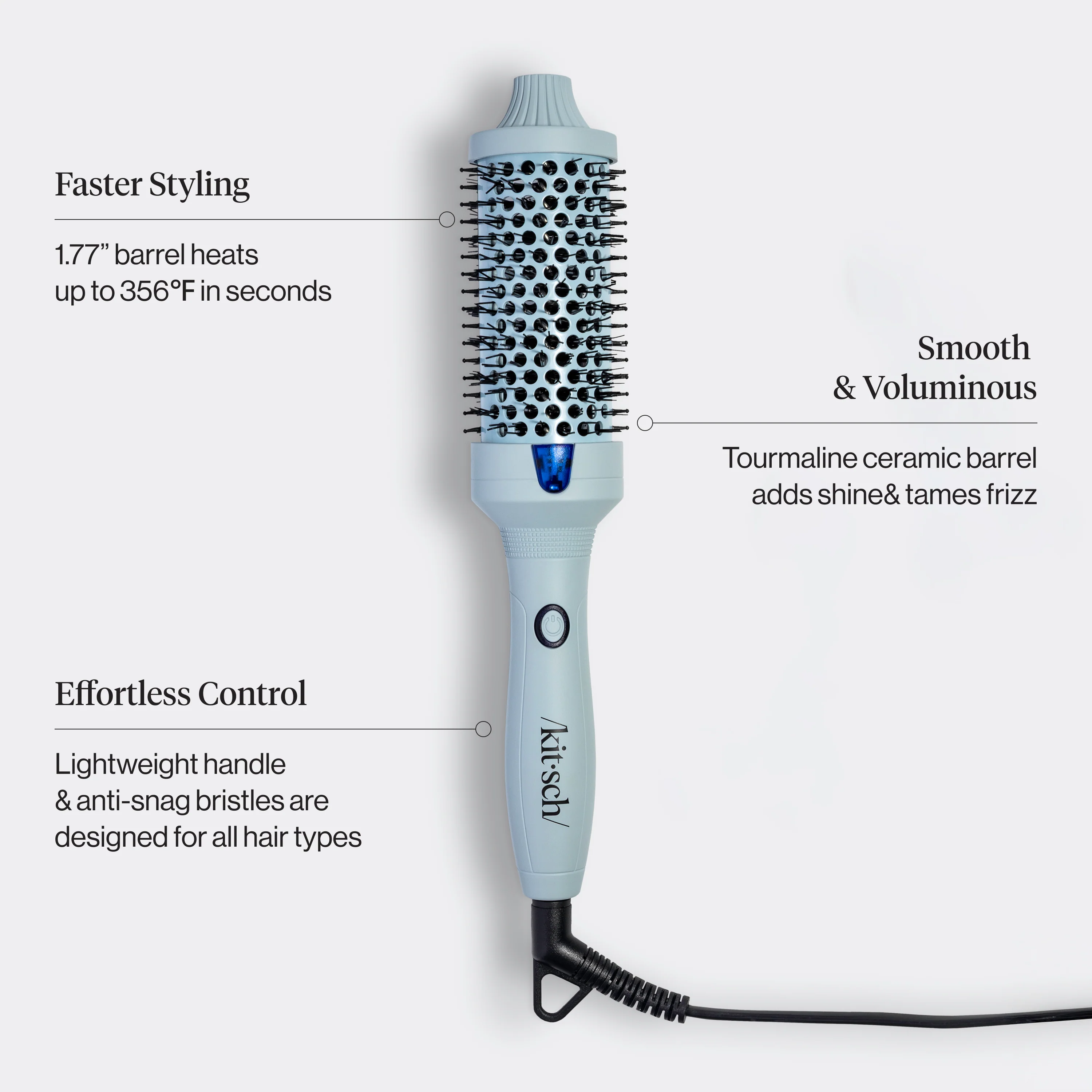 Haze Blue Volumizing Thermal Round Brush - Large - Image 3
