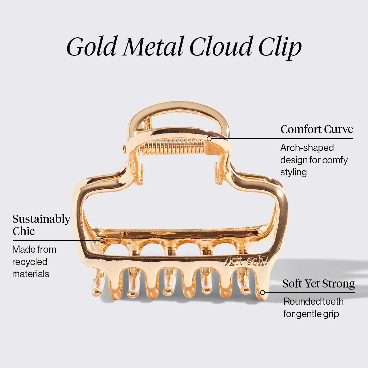 Gold Metal Cloud Claw Clip - Image 3