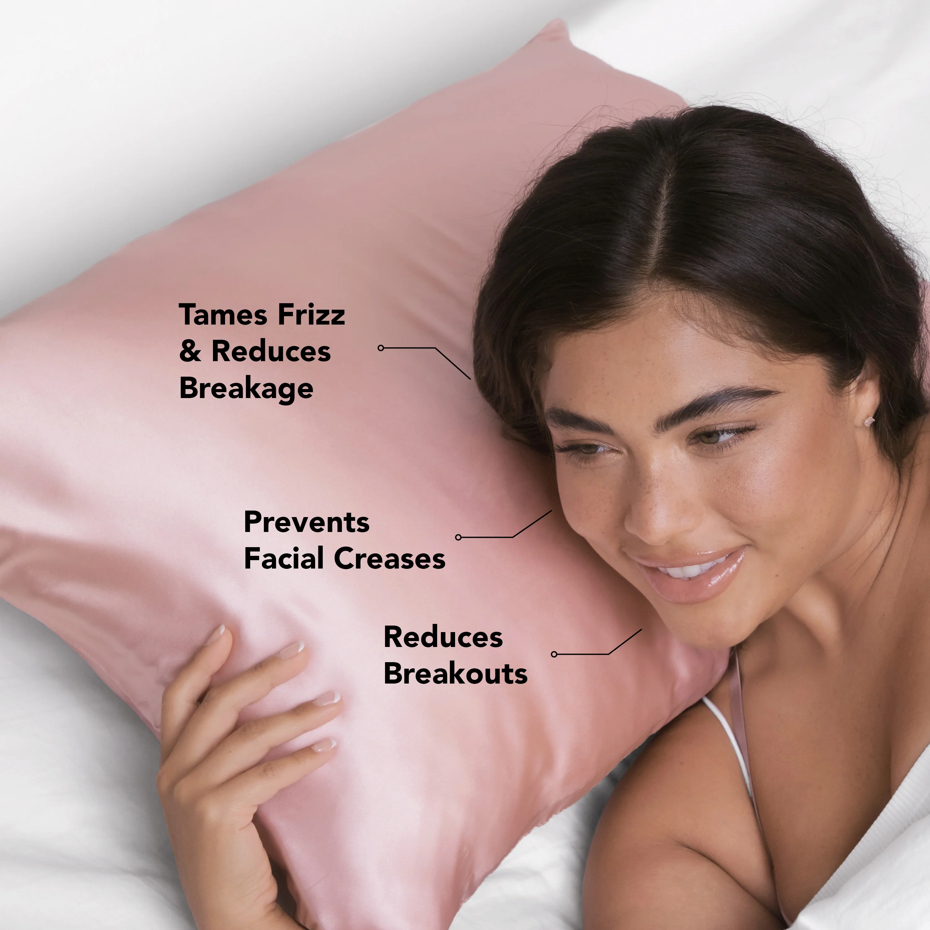 Satin Pillowcase in Blush 2 Pack - Image 4