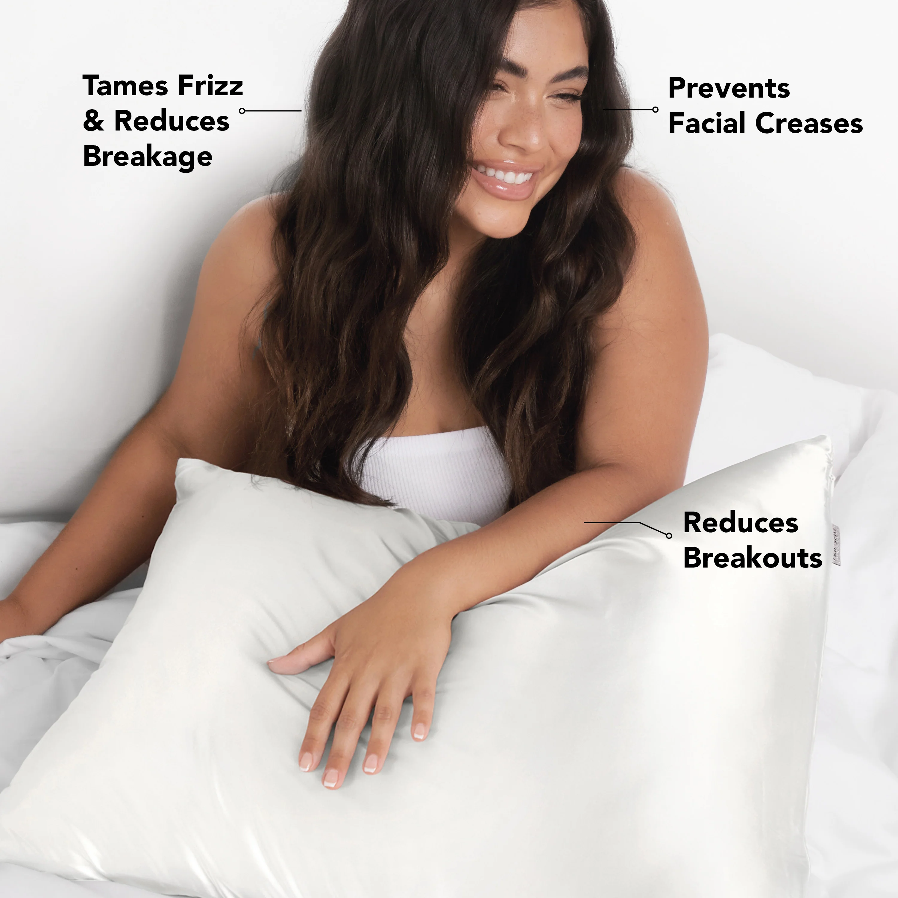 Satin Pillowcase in Ivory 2 Pack - King - Image 2