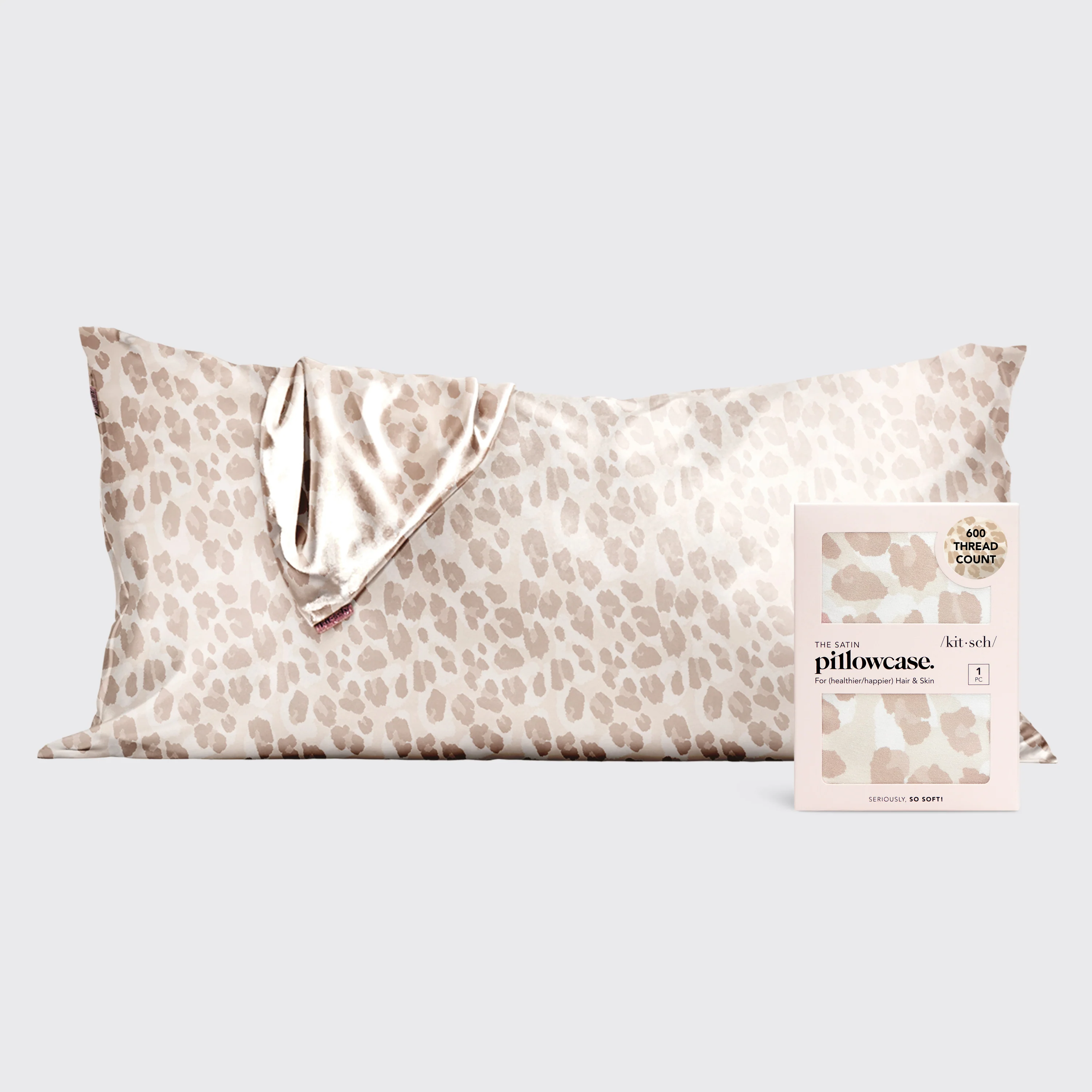 Satin Pillowcase in Leopard 2 Pack - King