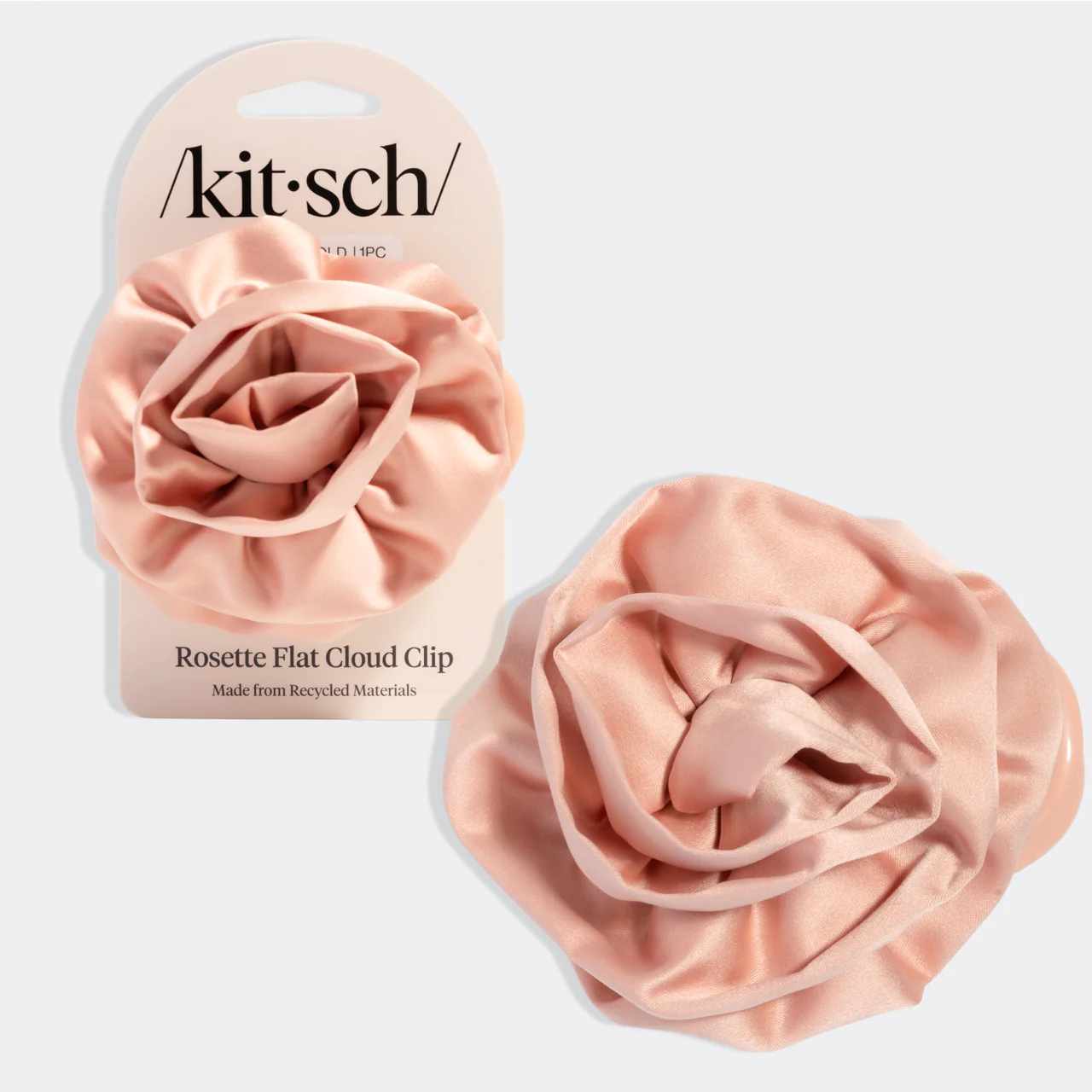 Satin Rosette Flat Cloud Clip in Terracotta - Medium