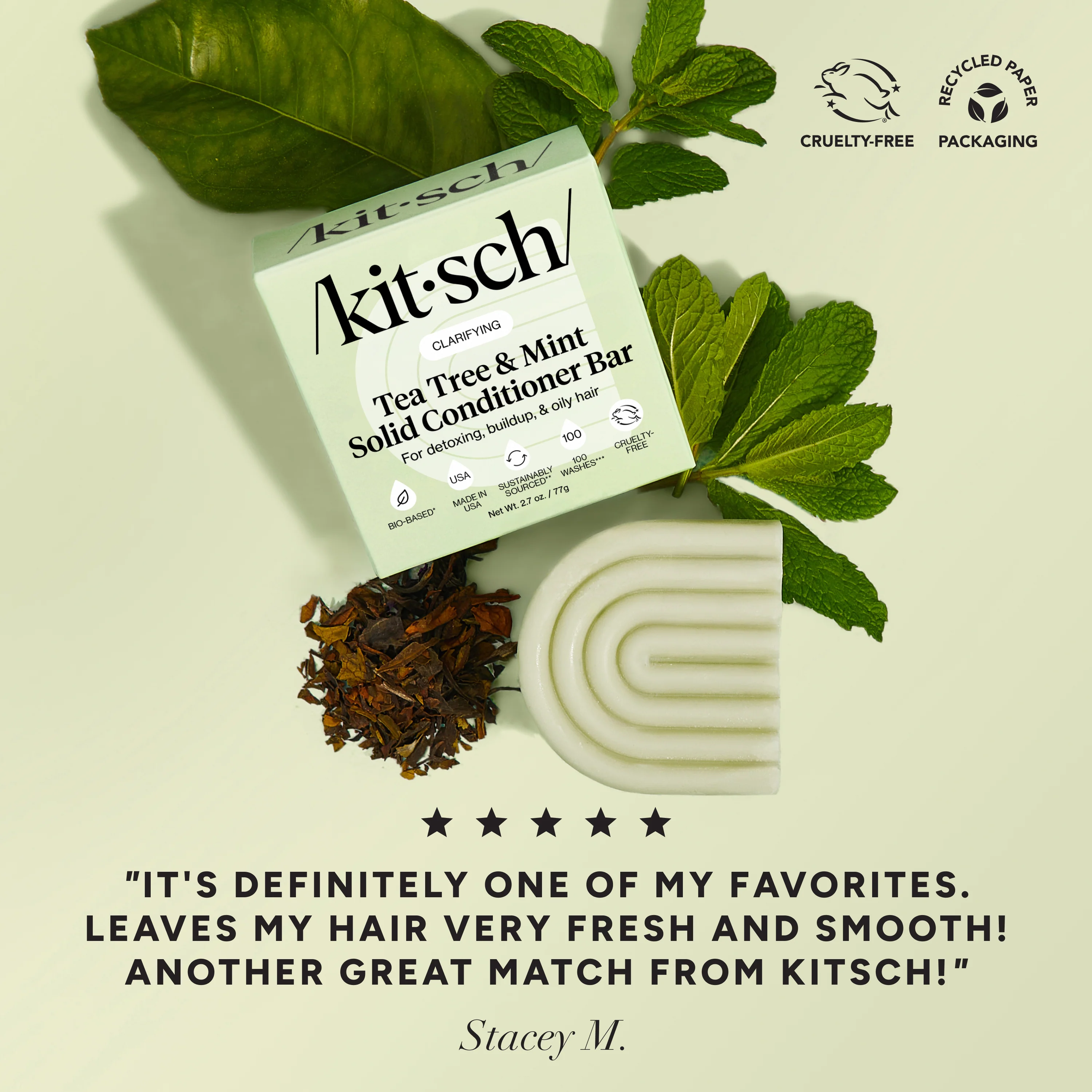 Tea Tree & Mint Clarifying Shampoo & Conditioner Bar Combo - Image 4