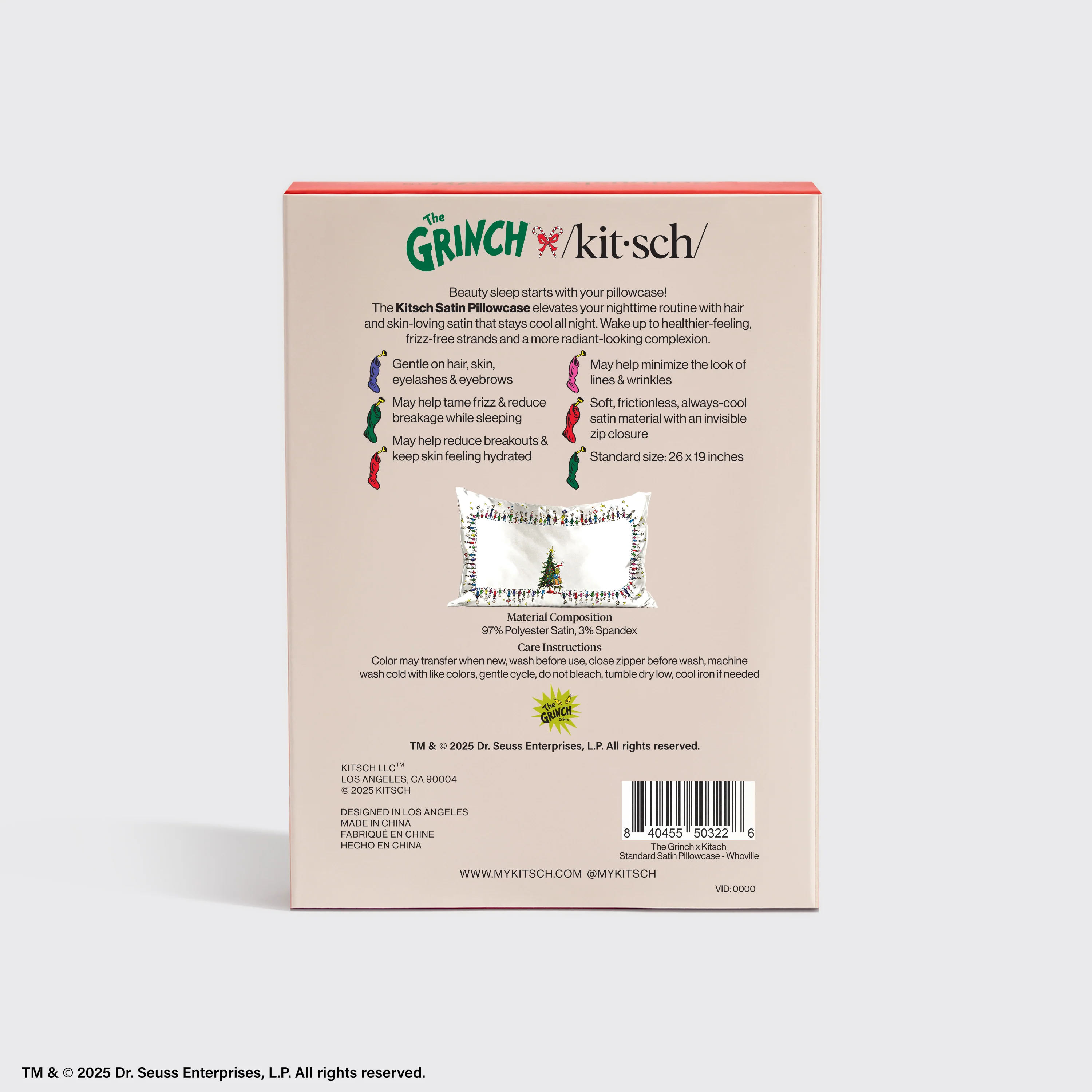 The Grinch x Kitsch Satin Pillowcase in Whoville - Image 5